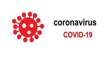 covid 19 sign or Coronavirus sign with white background.