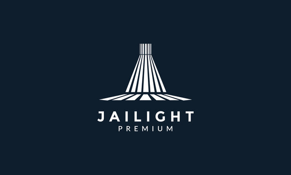 shadow lighting of jail or prison logo icon vector illustration design