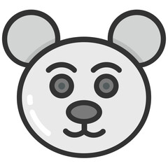 
Grey coloured teddy bear face, representing stuff toy of kids
