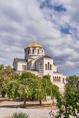 Fototapeta na wymiar The Russian Orthodox Saint Vladimir Cathedral, Chersonesos Taurica, Sevastopol, Crimean Peninsula.