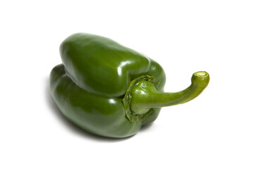 Green bell pepper isolated on white background