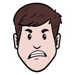 man's head with evil eye. avatar, isolated, comic.