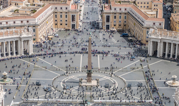 Aerial view of San Pietro Square in Vatican City