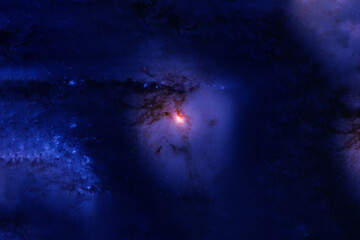 Naklejka na ściany i meble Blue galaxy in deep space. Elements of this image furnished by NASA