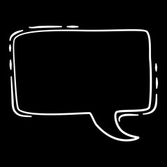 Comic square speech bubble pop art icon. Hand drawn and outline illustration of comic square speech bubble pop art vector icon for web design