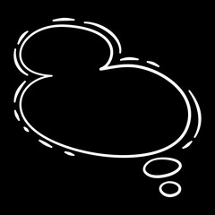 Comic thinking speech bubble pop art icon. Hand drawn and outline illustration of comic thinking speech bubble pop art vector icon for web design