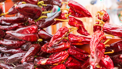 Famous red Espelette peppers in France