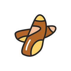 Brasil nut color line icon. Isolated vector element. Outline pictogram for web page, mobile app, promo.