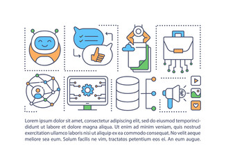 Consulting services concept icon with text. Professional services for business optimization PPT page vector template. Brochure, magazine, booklet design element with linear illustrations