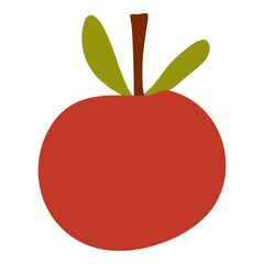 Red autumn apple icon. Cartoon and flat of red autumn apple vector icon for web design isolated on white background