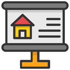 
Flat icon design of a board for property advertising

