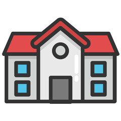 
A traditional small house flat vector icon design
