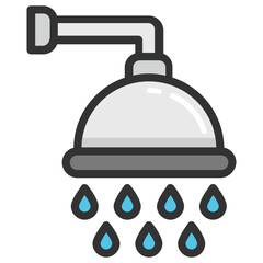
Flat vector icon design of a stainless steel shower
