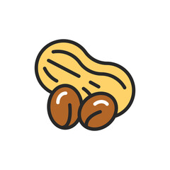 Peanut color line icon. Isolated vector element. Outline pictogram for web page, mobile app, promo.