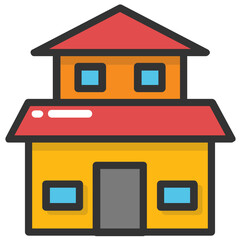 
A traditional small house flat vector icon design
