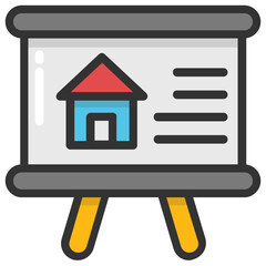 
Flat icon design of a board for property advertising
