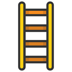
Ladder used in construction work flat icon
