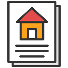 
Property papers with a pen, ready to be signed flat icon
