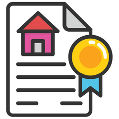 
Property papers with a pen, ready to be signed flat icon
