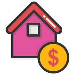 

A traditional small house flat vector icon design
