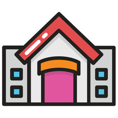 

A traditional small house flat vector icon design

