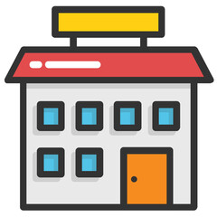 

A traditional small house flat vector icon design
