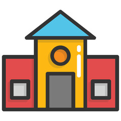 

A traditional small house flat vector icon design
