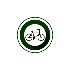 Road sign bike icon isolated on white background