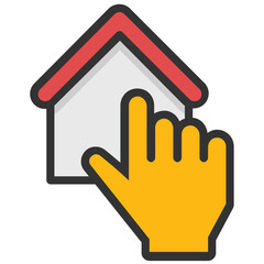 Obraz premiumA traditional small house flat vector icon design 