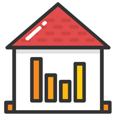 

A traditional small house flat vector icon design
