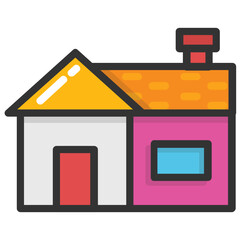 

A traditional small house flat vector icon design
