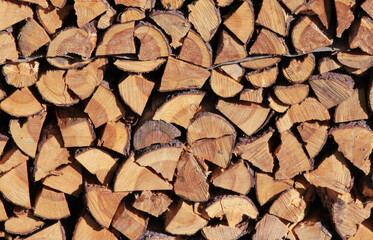 catasta di ceppi di legno pronti da ardere