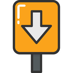 
Flat vector icon design of a road sign for direction indication, 
