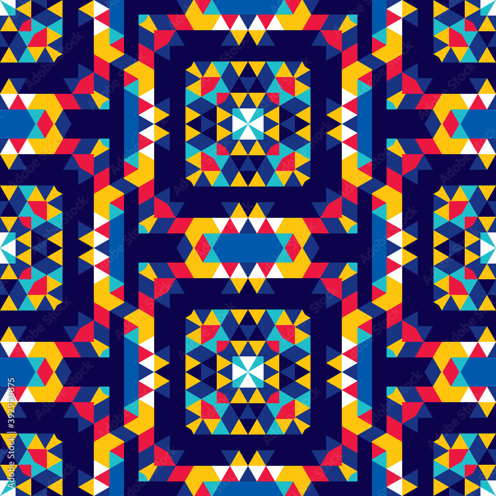 Poster abstract seamless pattern with texture of triangles. strict geometric structure of the picture.