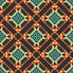Abstract seamless pattern with texture of triangles. Strict geometric structure of the picture.