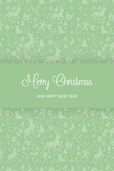 Christmas greeting card with ornaments. Vector