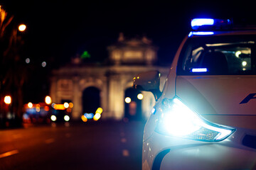 Police monitoring the alarm status by Covid19