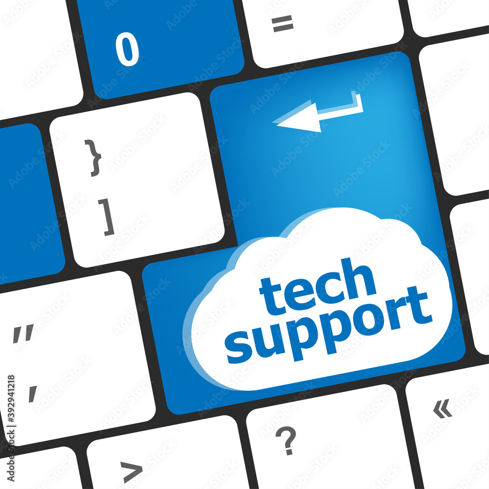 Poster personal computer keyboard with key tech support