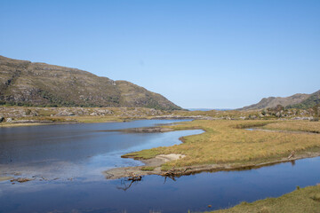 Shehy Mountains on the border between County Cork and County Kerry. When the icecaps retreated, they left behind hundreds of lakes in the valley
