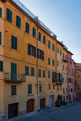 Fototapeta na wymiar Der Piazza del Mercato in Siena in der Toskana in Italien 