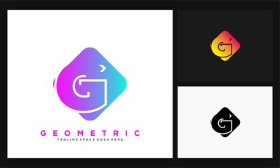 letter G simple square with gradient color logo