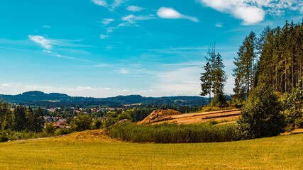 Fototapeta premium Beautiful view at Neukirchen, Bavarian forest, Bavaria, Germany