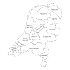 Netherlands - map of provinces