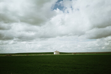 storm clouds over the field