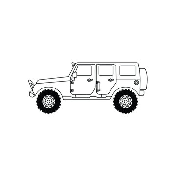 Illustration Jeep Car Automotive Silhouette Logo Design