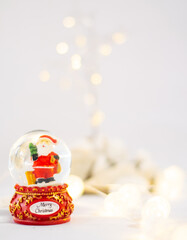 christmas decoration with santa claus and gifts