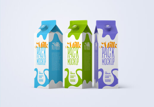Milk Carton Box Mockups for Vehicle Branding and Fleet Design
