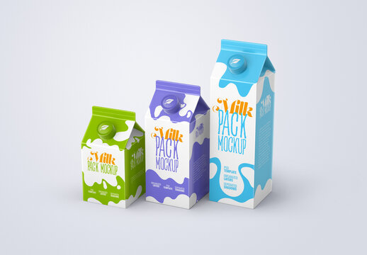 Milk Carton Box Mockups for Vehicle Branding and Fleet Design