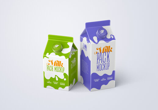 Milk Carton Box Mockups for Vehicle Branding and Fleet Design