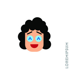 Smile vector girl, woman icon, happy symbol. style sign for mobile concept and web design. Emoji symbol illustration. Pixel vector graphics - Vector. Laughing, emotion icon. Fun, face vector. color on